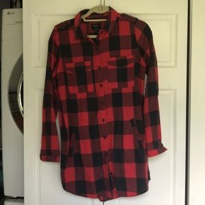 Flannel tunic length top